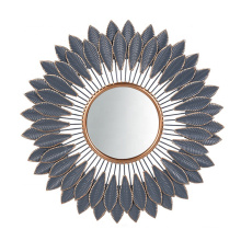 Mayco Home Decor Large Beauty Leaves Sunflower Shape Hanging Metal Framed Decorative Wall Mirror